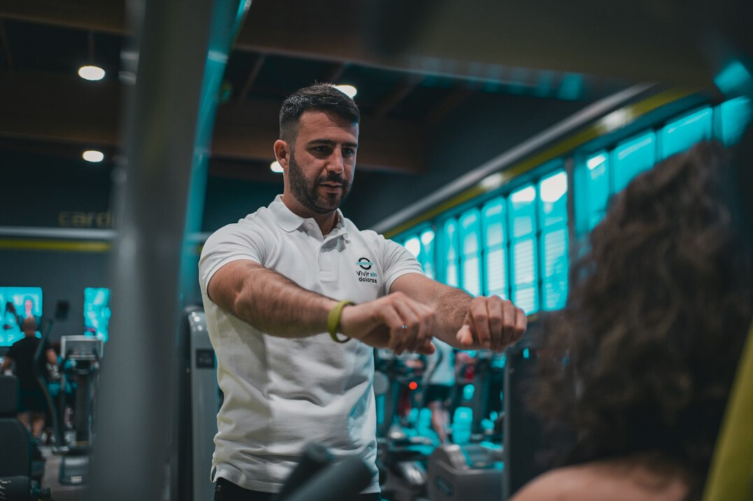 health trainer working with patient